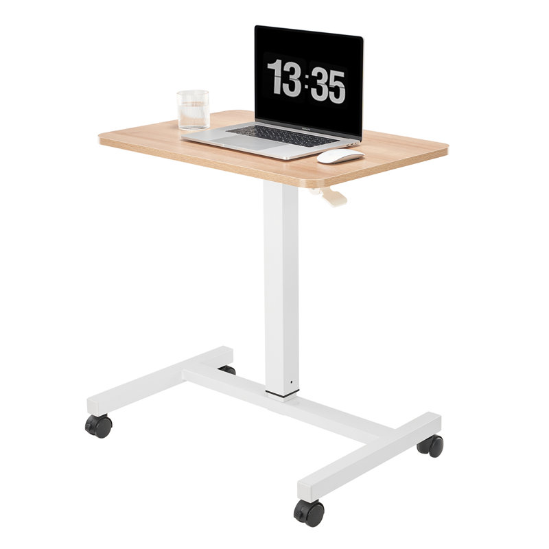 Adjustable Beige and White Laptop Standing Desk Cart
