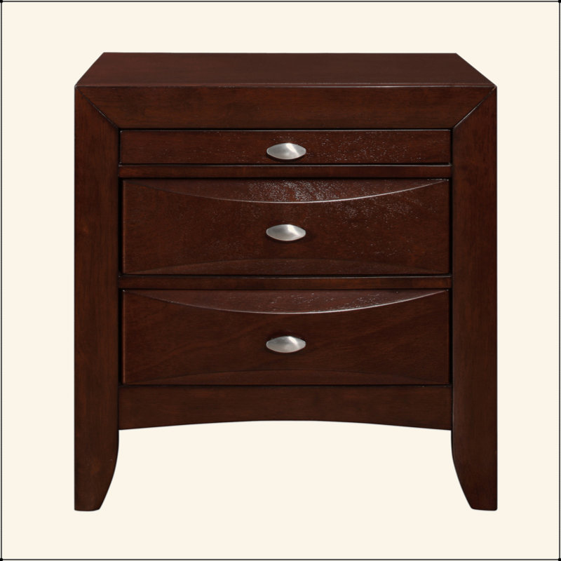 Charmante table de chevet au design exquis et à la fonctionnalité pratique, Noyer brun