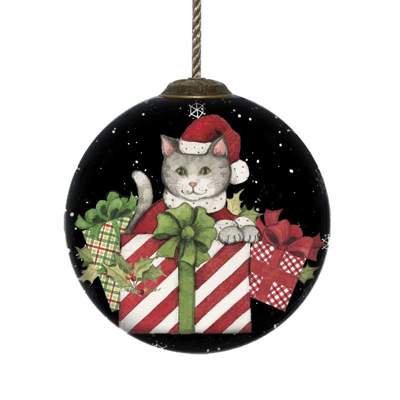Ornement boule de Noël avec des cadeaux