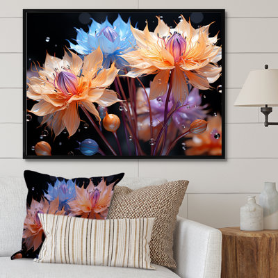 Abstraction de bleuets colorés - impressions sur toile