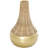 Hilmar Rattan Handmade Woven Decorative Brown Vase with Gold Metal Base