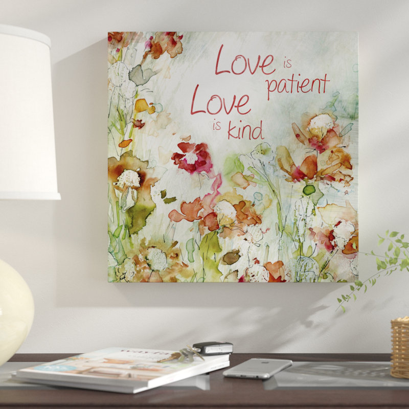 Delicate Garden Love - Painting, Wrapped Canvas, 16" H x 16" W x 1.5" D