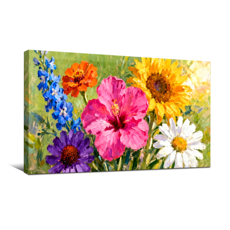 «Plants & Flowers Colorful Flowers Garden», reproduction d'art sur toile, H 20 po x l 40 po