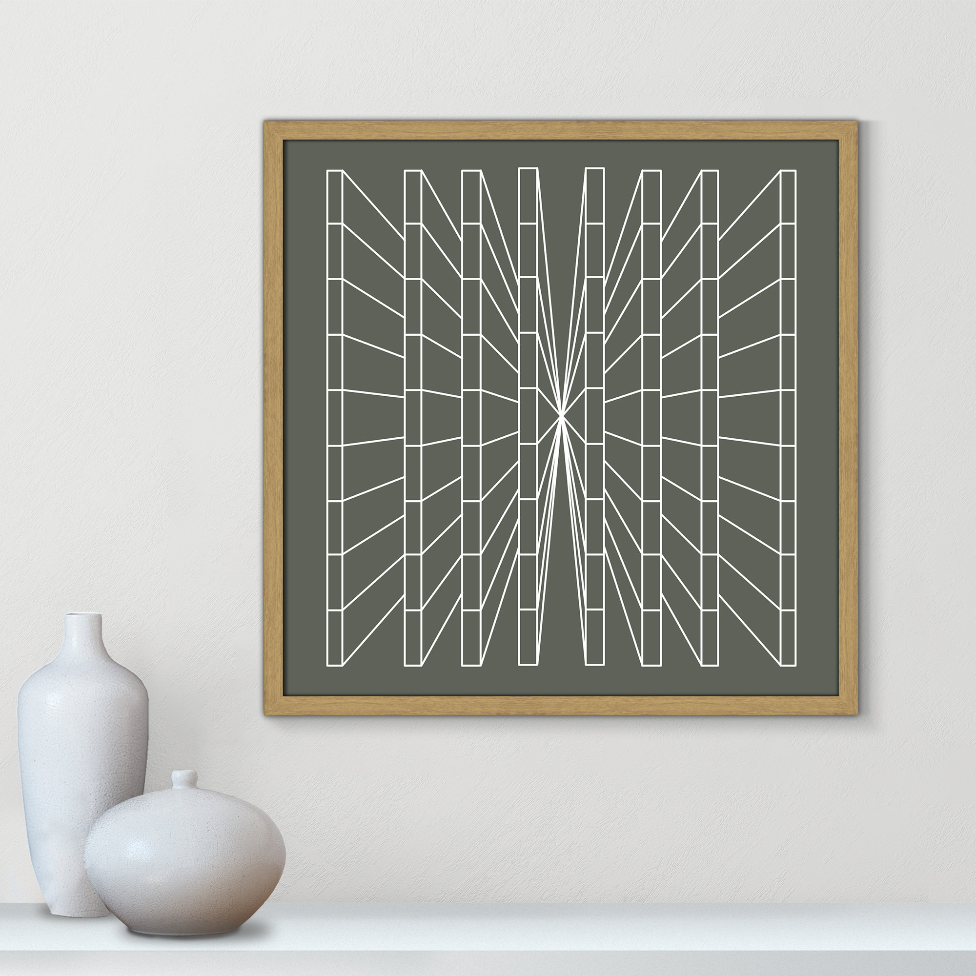 Olive Perspective by Sandi Hauanio, 23.5" H x 23.5" W x 0.75" D, Natural Wood Grain