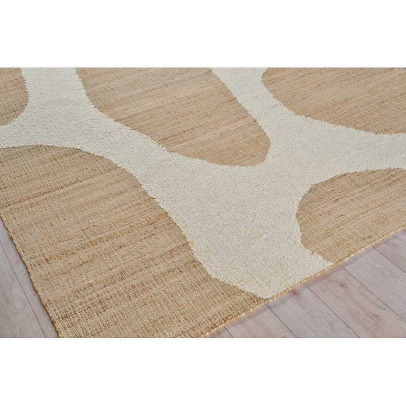 Pompano flatweave Wool/Jute Ivory/Beige Area Rug, 12'X15'