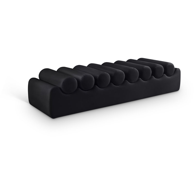 Rumble Vegan Leather Bench, 16.5" H x 72" W x 22" D, Black Vegan Leather