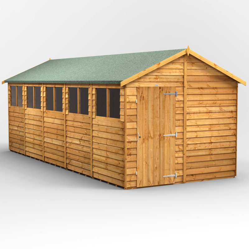 Powersheds 20 x 8ft Timber Overlap Garden Shed