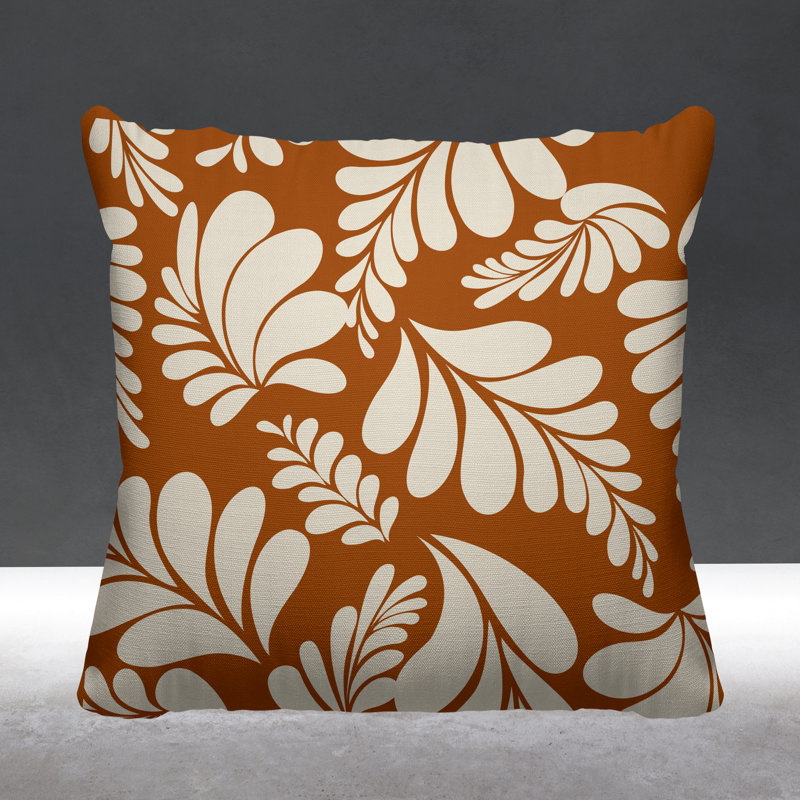 Coussin décoratif intérieur / extérieur Legolas, L 17 po x H 17 po, Orange brûlé