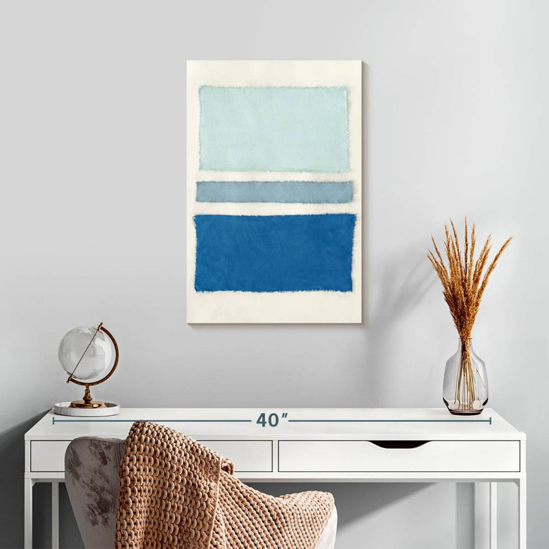 Tissage peint bleu pacifique, 24" H x 16" W