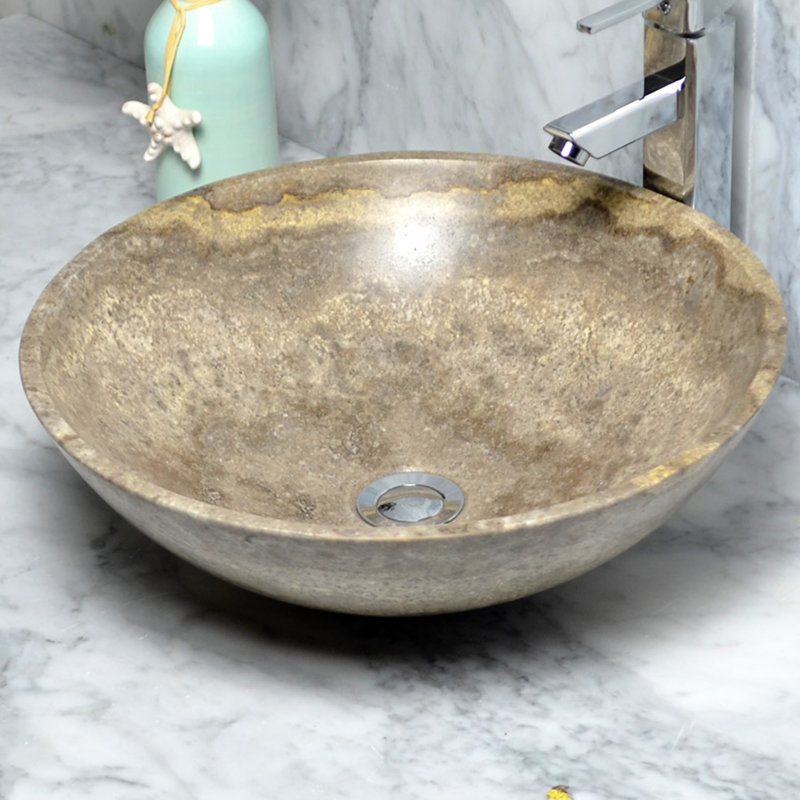 AA Warehousing Suzie 16.5 " Stone Circular Bathroom Sink