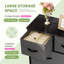 Commode en tissu à 9 tiroirs avec plateau en bois et commode l 39,37 po Charvi-265494738