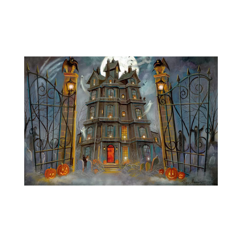 Haunted Mansion par Ruane Manning - reproduction d'art, Aucun mat, H 26 po x l 40 po x 1,5 po, Toile tendue