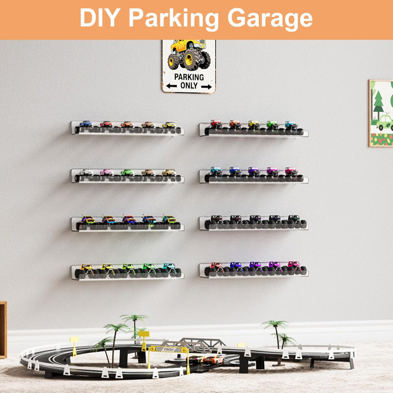10 Pack Acrylic Shelves Wall Organizer And Storage, 15" Display Shelf For Figure, Toy Cars, Perfume, Kids Bookshelf For Bedroom, Nursery, Craft Room, Clear