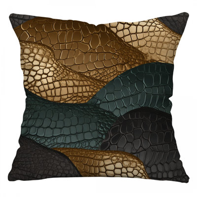 Exotic Throw Pillow, Scales Cotton Twill Pillows