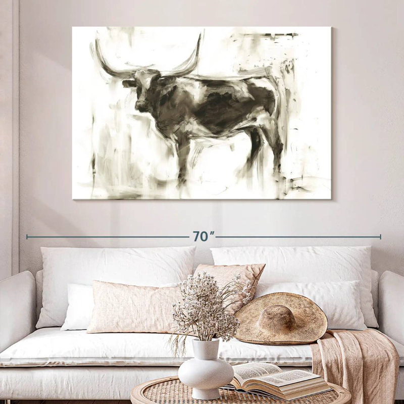 Longhorn Study I, 34" H x 51" W