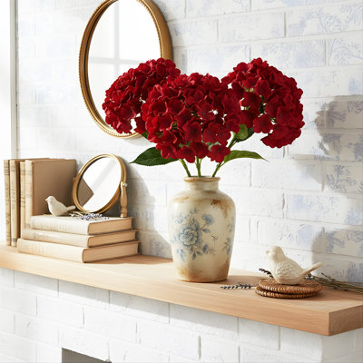 3 hortensias artificiels, hortensia en soie artificielle avec longues tiges, décoration de mariage, centres de table, décorations de fête