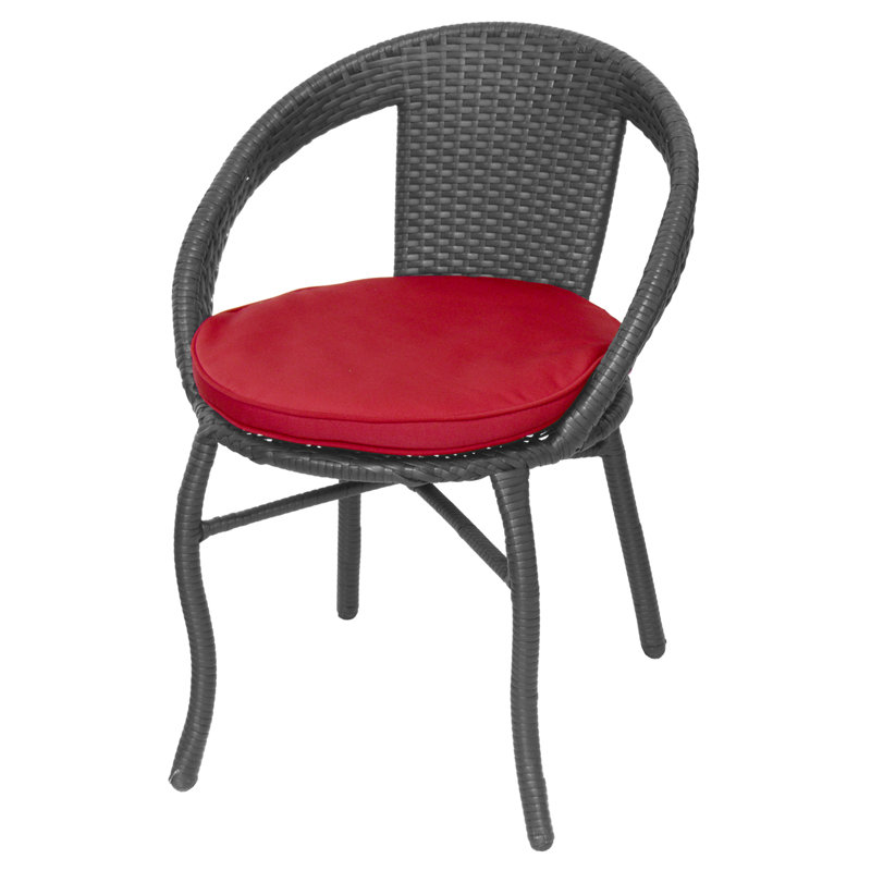 Ensemble bistro avec coussins 27,5 po Felker, Noir, rouge