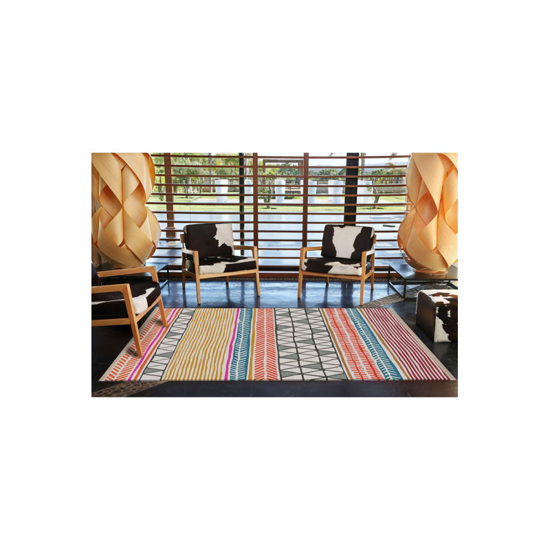 Tapis décoratif multicolore à motif géométrique moderne lavable à la machine