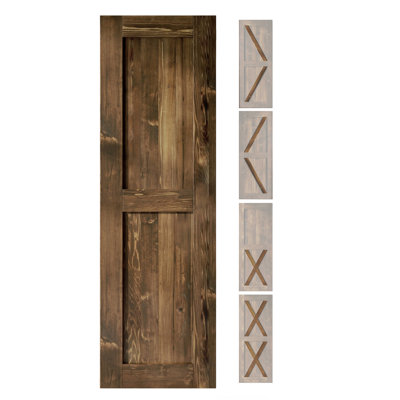 84 po de hauteur 5-en-1 Design noyer foncé couleur bois de pin massif fini / non assemblé une porte seulement