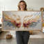 Art mural de grandes ailes d'ange, art mural avec ailes florales artistiques, dessin d'anges avec fleurs