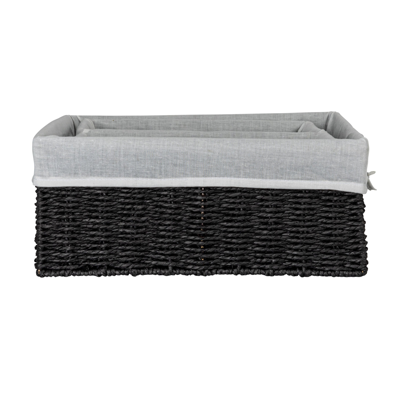 Cimah Handwoven Seagrass Storage Bin, Black