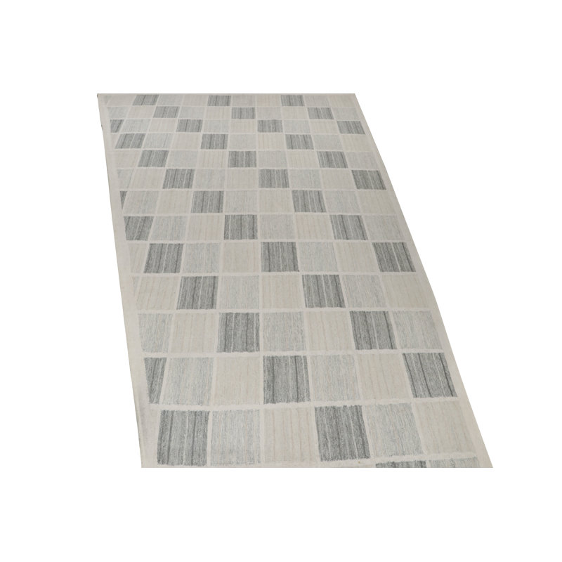 Rug & Kilim’S Scandinavian Trapezoid Rug In Gray With Geometric Pattern