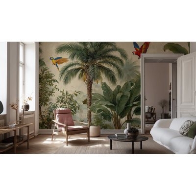 Papier peint tropical avec palmiers