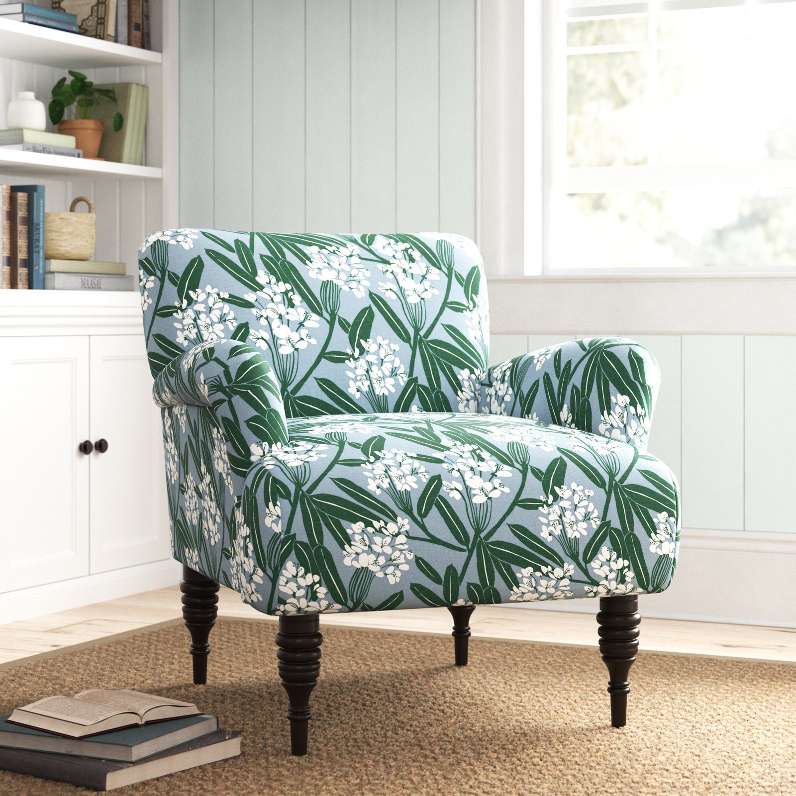 Allura Pine Cotton Armchair, Providence Dusty Blue
