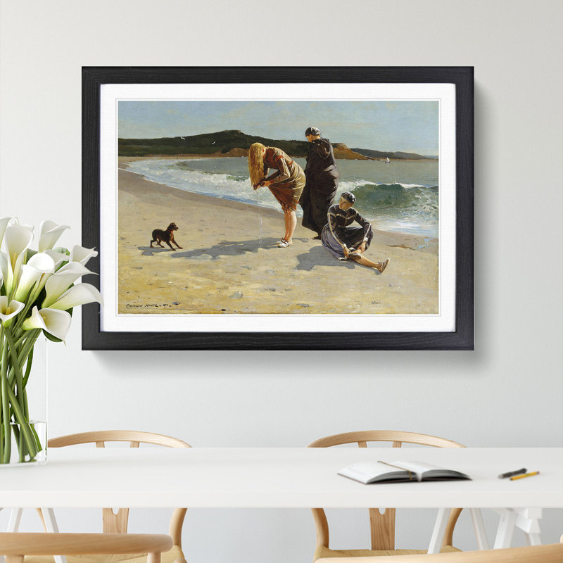 Eagle Head Beach by Winslow Homer - Picture Frame Painting, 48cm H x 65cm W x 2cm D, Black Framed