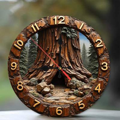 Horloge murale séquoia en bois