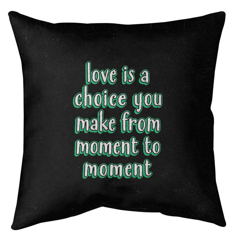 Coussin de sol Love is a choice, H 28 po x l 28 po, Vert