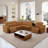 6-Piece Premium Breathing Leather Power Reclining Theater Sectional With Cup Holder, Wireless Charger And Led Lighting