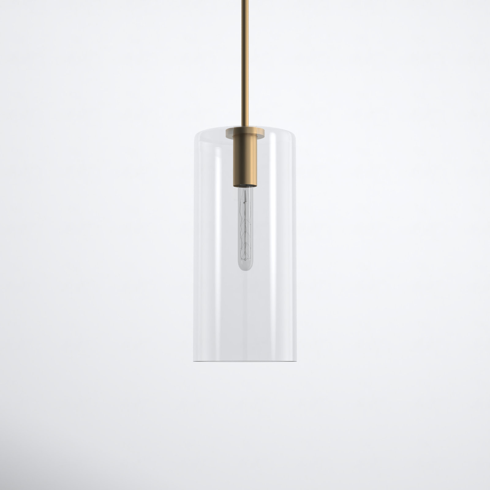 Keaz Single Light Glass Dimmable Pendant, Gold