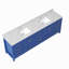 Meuble-lavabo 96 po avec lavabo, armoire bleue autoportante en bois avec lavabo intégré, trou de robinet pré-percé