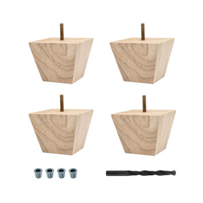Solid Hardwood Square Bun Foot
