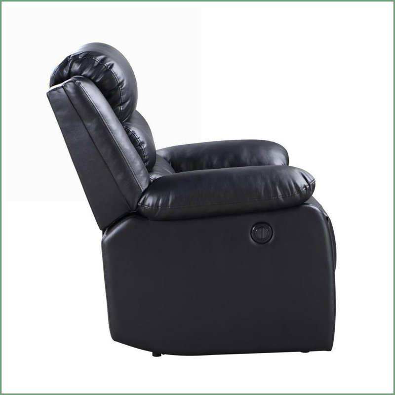 Fauteuils inclinables électriques en similicuir | Noir | Cadre en bois synthétique