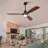 Hot Sales 60 Inch Modern Black Ceiling Fan With Light 3 Solid Wood Blades Remote Control Reversible DC Motor With Dimmable LED