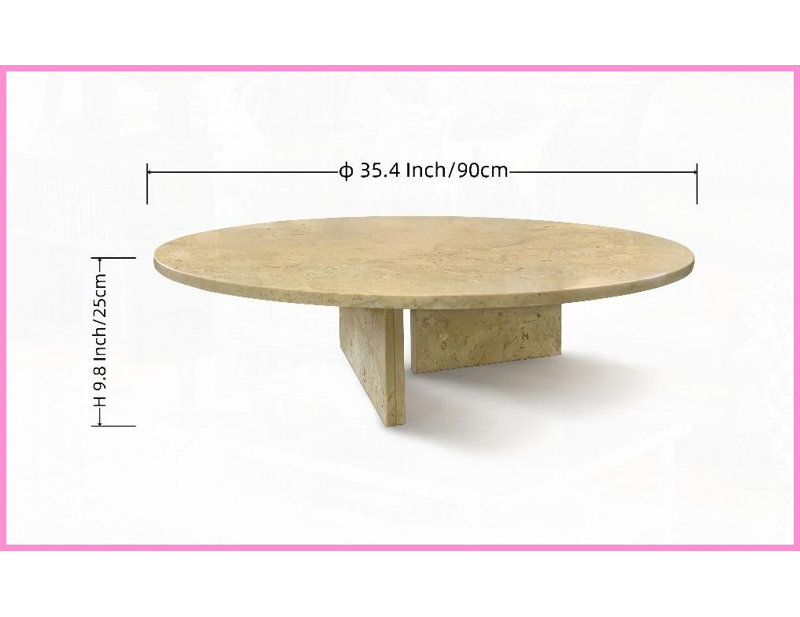 Table basse en marbre naturel pour petit salon, jaune doré et beige, facile à assembler avec veines uniques, Jaune