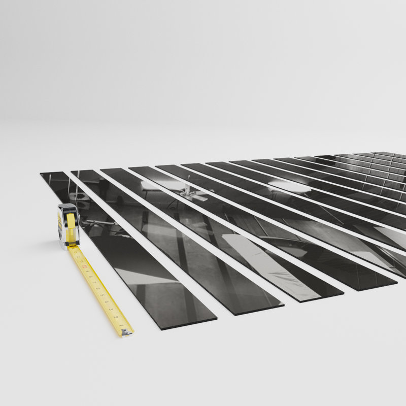 Adjustable Acrylic Slat Wall Panel Kit, 47" H x 45" W, Silver Mirror