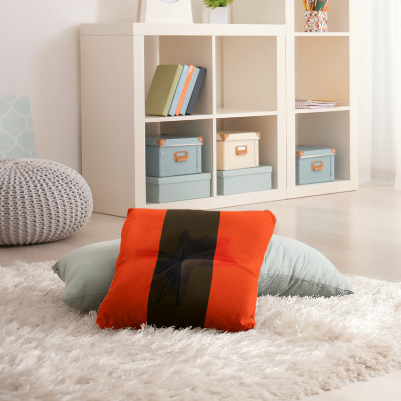 Coussin de plancher touffeté , 26 po x 26 po, Orange / Brun