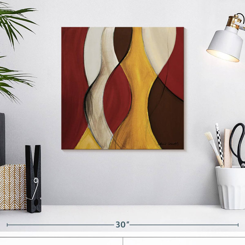 Crimson Coalescence II, 16" H x 16" W