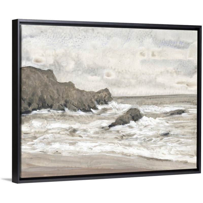 «Coastal Shoreline II» par Timothy O 'Toole - reproduction de photo, Cadre noir, H 26 po x l 32 po x P 1,75 po