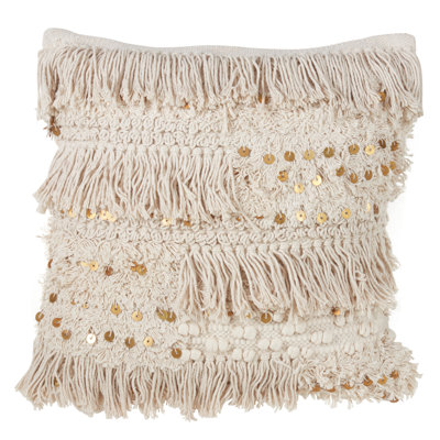  Sequin Moroccan Cotton Throw Pillow