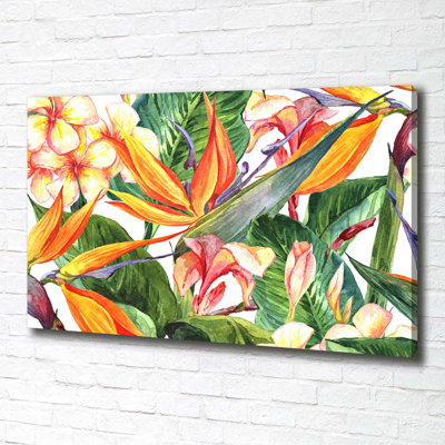 Tropical Flowers - Wrapped Canvas Print