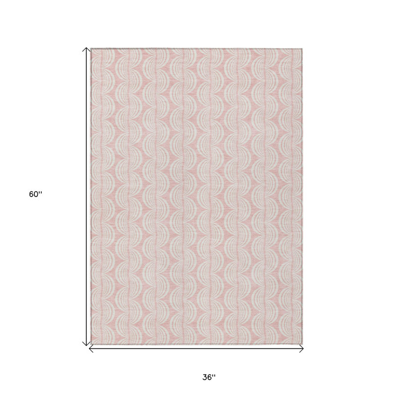 Tapis intérieur lavable rose Ogee 3 pi x 5 pi HomeRoots