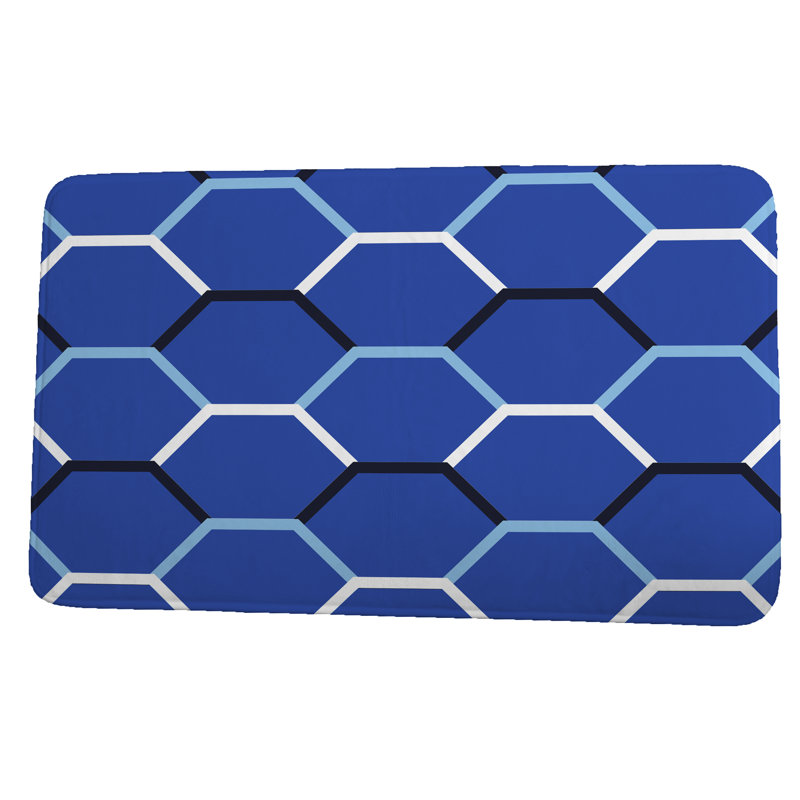 Tapis pour salle de bain Leighton, l 24 po x L 17 po, Bleu