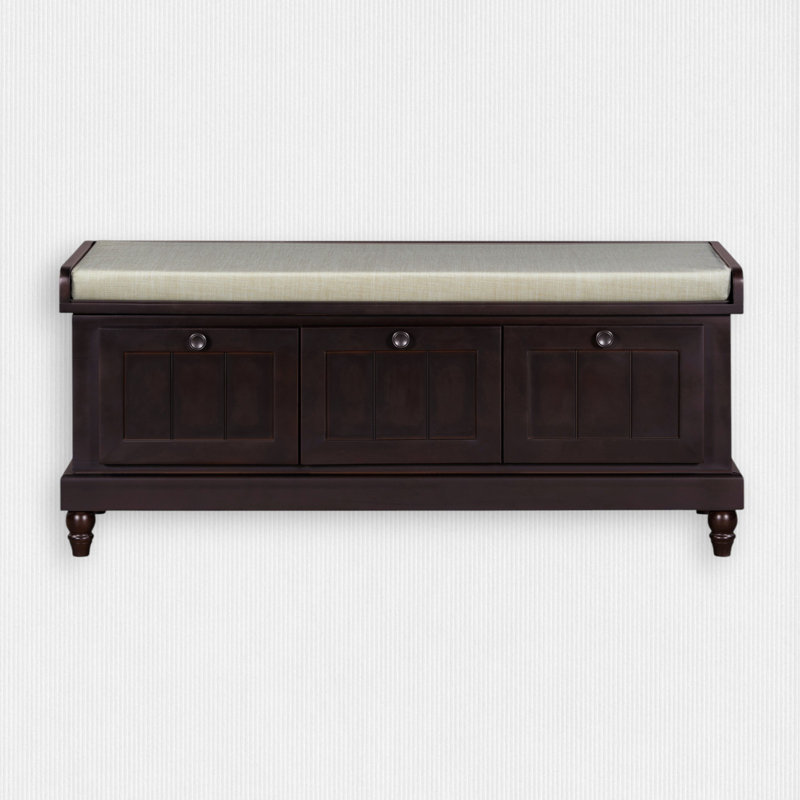 Humdan Fabric Upholstered Storage Bench, Espresso