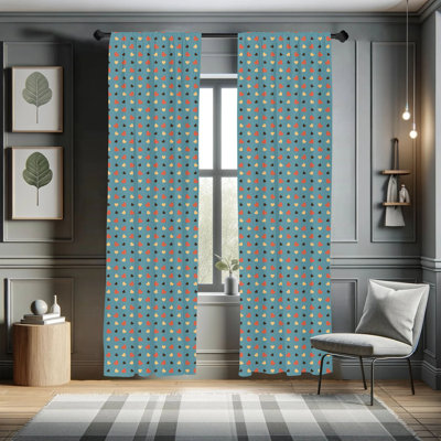 Polka Dot Semi-Sheer Rod Pocket Curtain Panels
