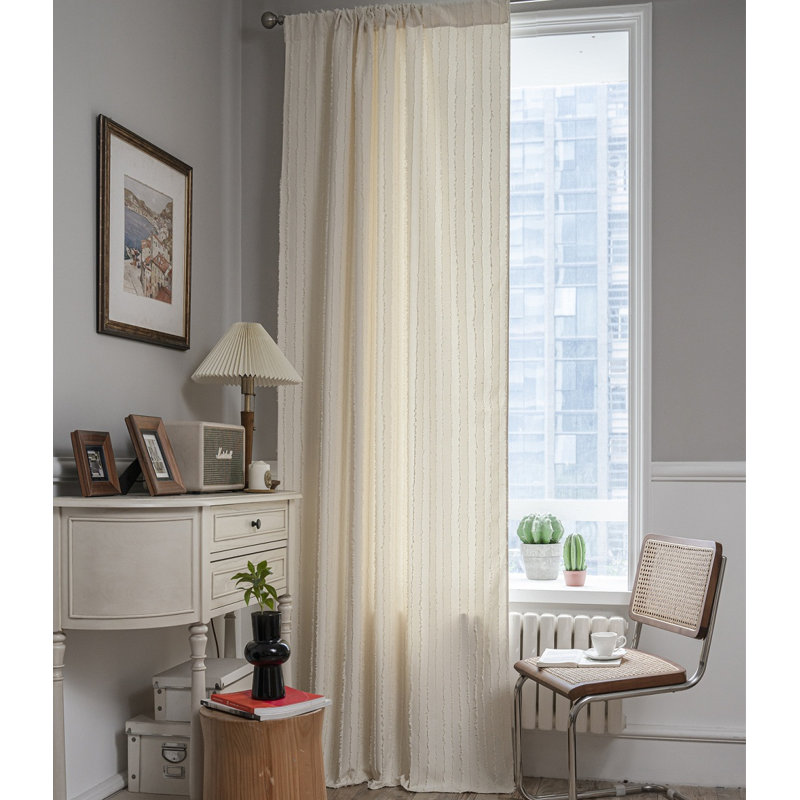 Paire de rideaux semi-transparents en mélange de coton Damonee, L 55 po x L 63 po
