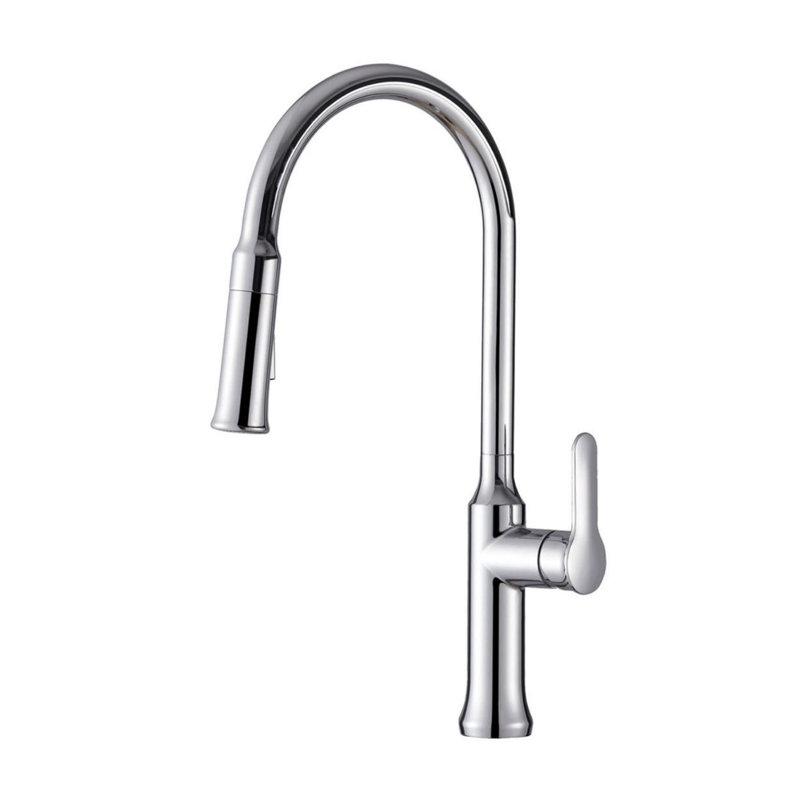 Single-Handle Pull-Down Sprayer Kitchen Faucet in Chrome, Chrome Plated